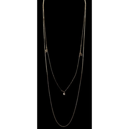 Dainty Gold Tone Layered Chain Necklace With Charms