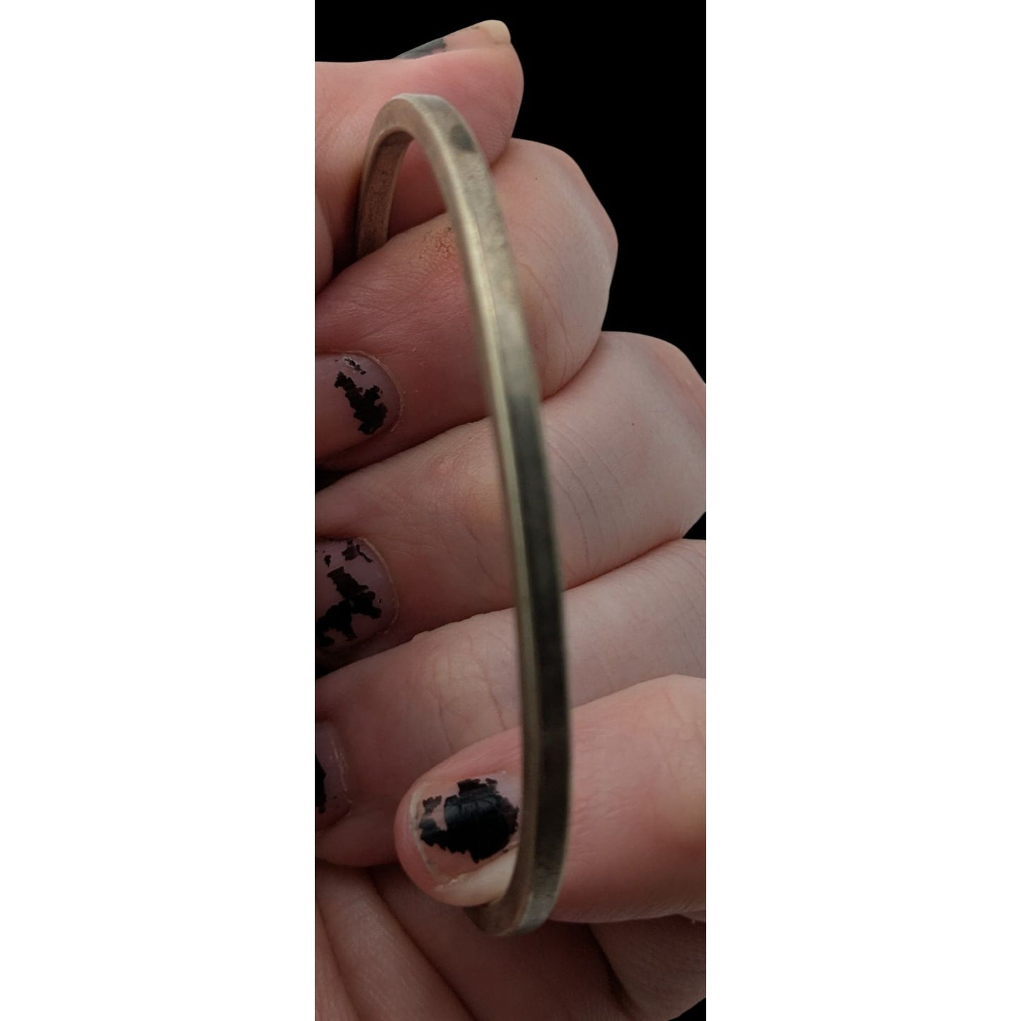 Vintage Mexico Pink Geometric Bracelet Silver Tone Modernist Bangle with Faceted Pink Stone Statement Cuff