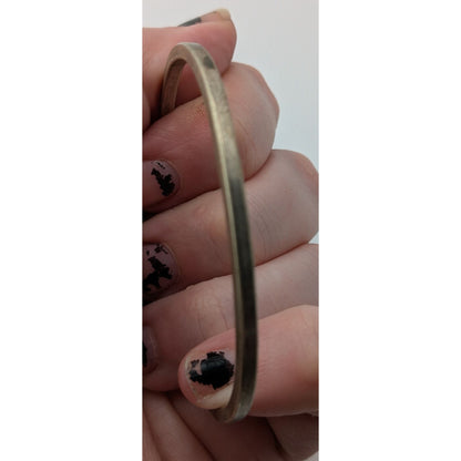 Vintage Mexico Pink Geometric Bracelet Silver Tone Modernist Bangle with Faceted Pink Stone Statement Cuff