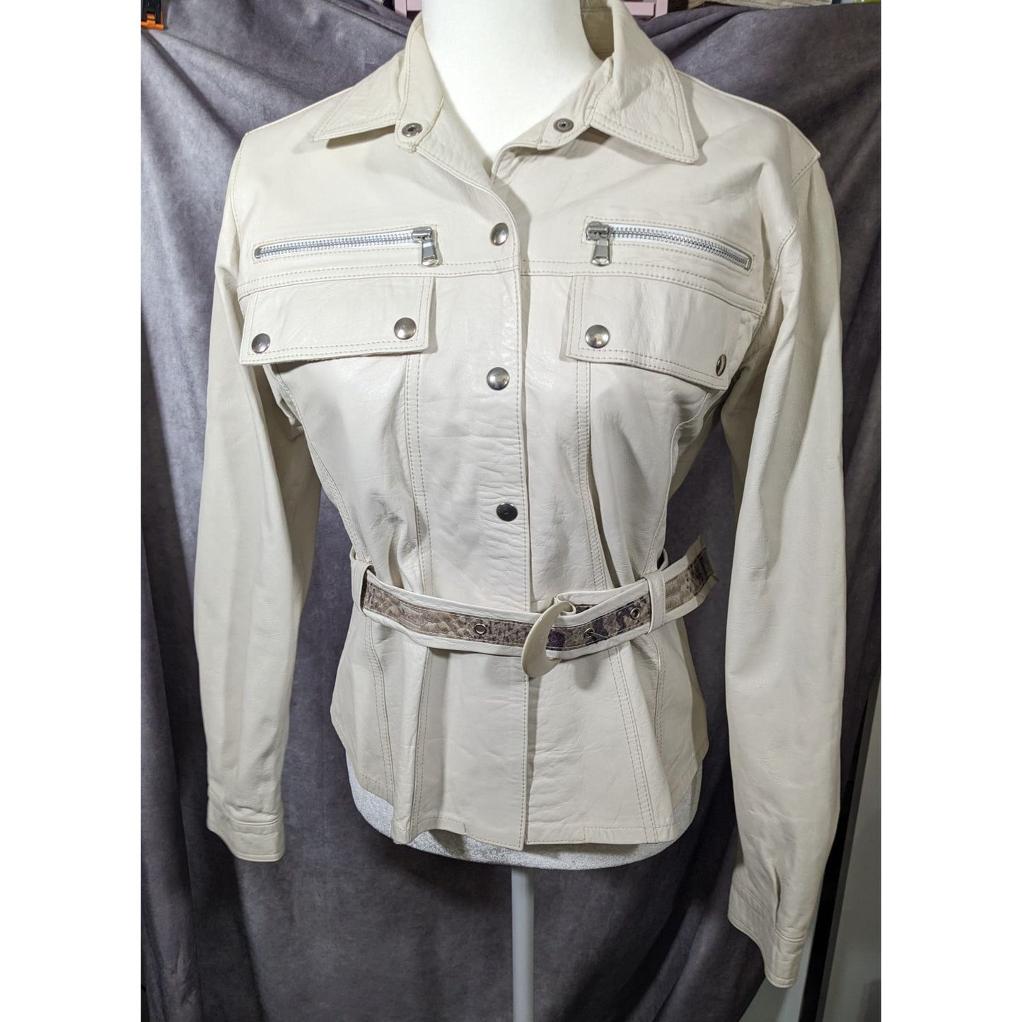 Vintage Pellicceria OK Pelle Genuine Italian Leather Jacket Size Medium