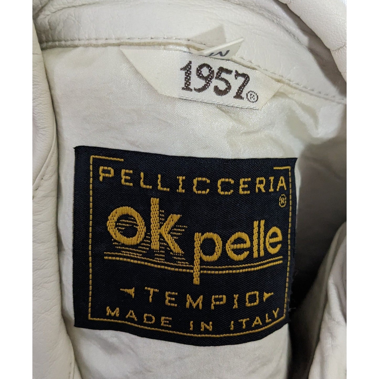 Vintage Pellicceria OK Pelle Genuine Italian Leather Jacket Size Medium