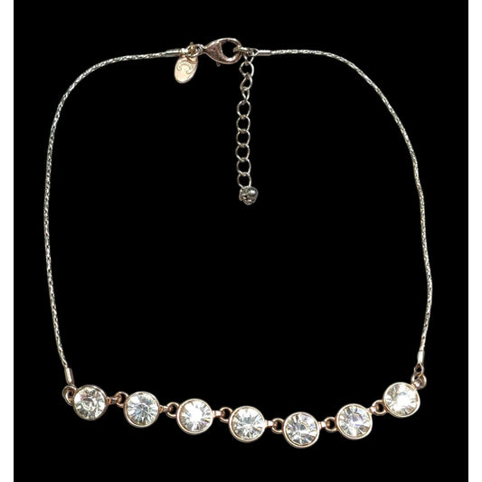 Charming Charlie Casual Glam Gold Tone Glass Stone Gemmed Necklace