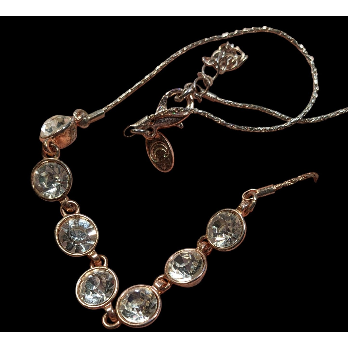 Charming Charlie Casual Glam Gold Tone Glass Stone Gemmed Necklace
