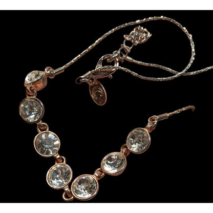 Charming Charlie Casual Glam Gold Tone Glass Stone Gemmed Necklace