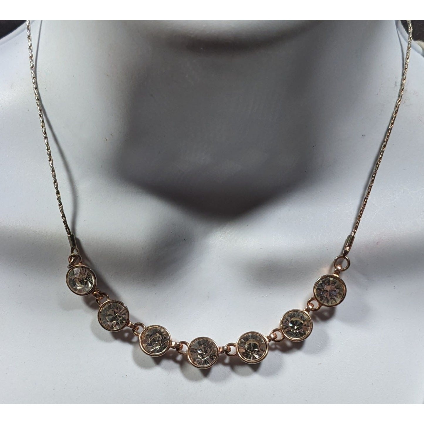 Charming Charlie Casual Glam Gold Tone Glass Stone Gemmed Necklace