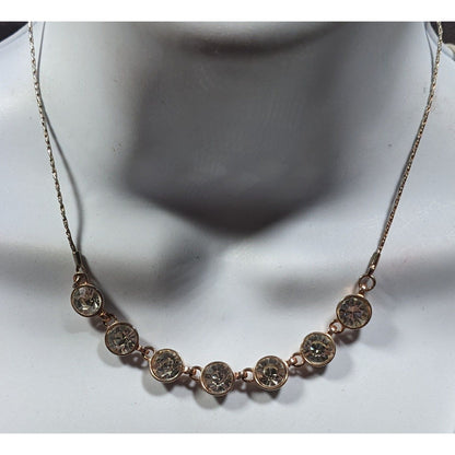 Charming Charlie Casual Glam Gold Tone Glass Stone Gemmed Necklace