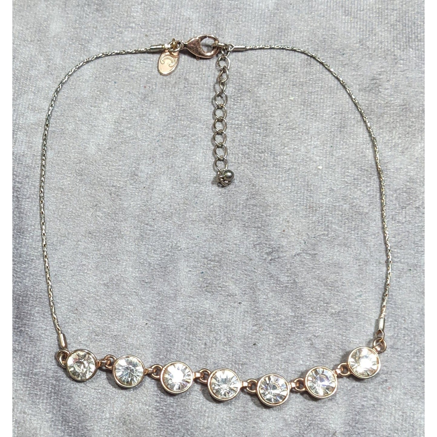 Charming Charlie Casual Glam Gold Tone Glass Stone Gemmed Necklace