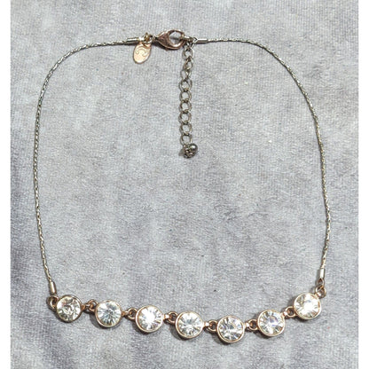Charming Charlie Casual Glam Gold Tone Glass Stone Gemmed Necklace