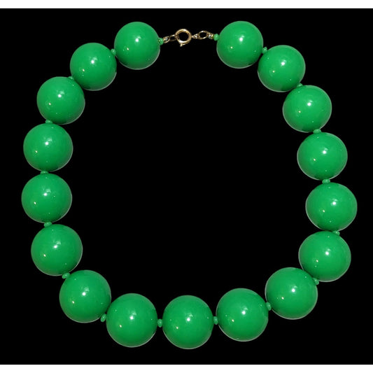 Vintage Green Chunky Beaded Casual Necklace