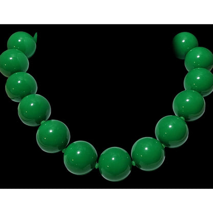 Vintage Green Chunky Beaded Casual Necklace