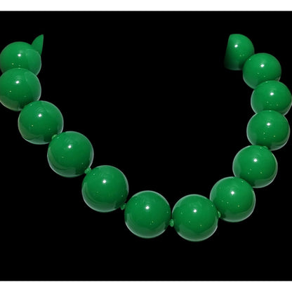 Vintage Green Chunky Beaded Casual Necklace