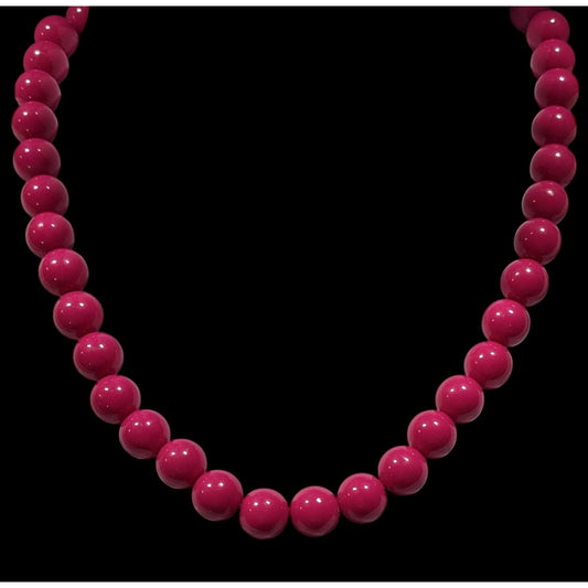 Casual Single Strand Pink Beaded Necklace