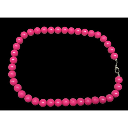 Casual Single Strand Pink Beaded Necklace