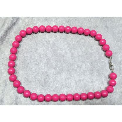 Casual Single Strand Pink Beaded Necklace
