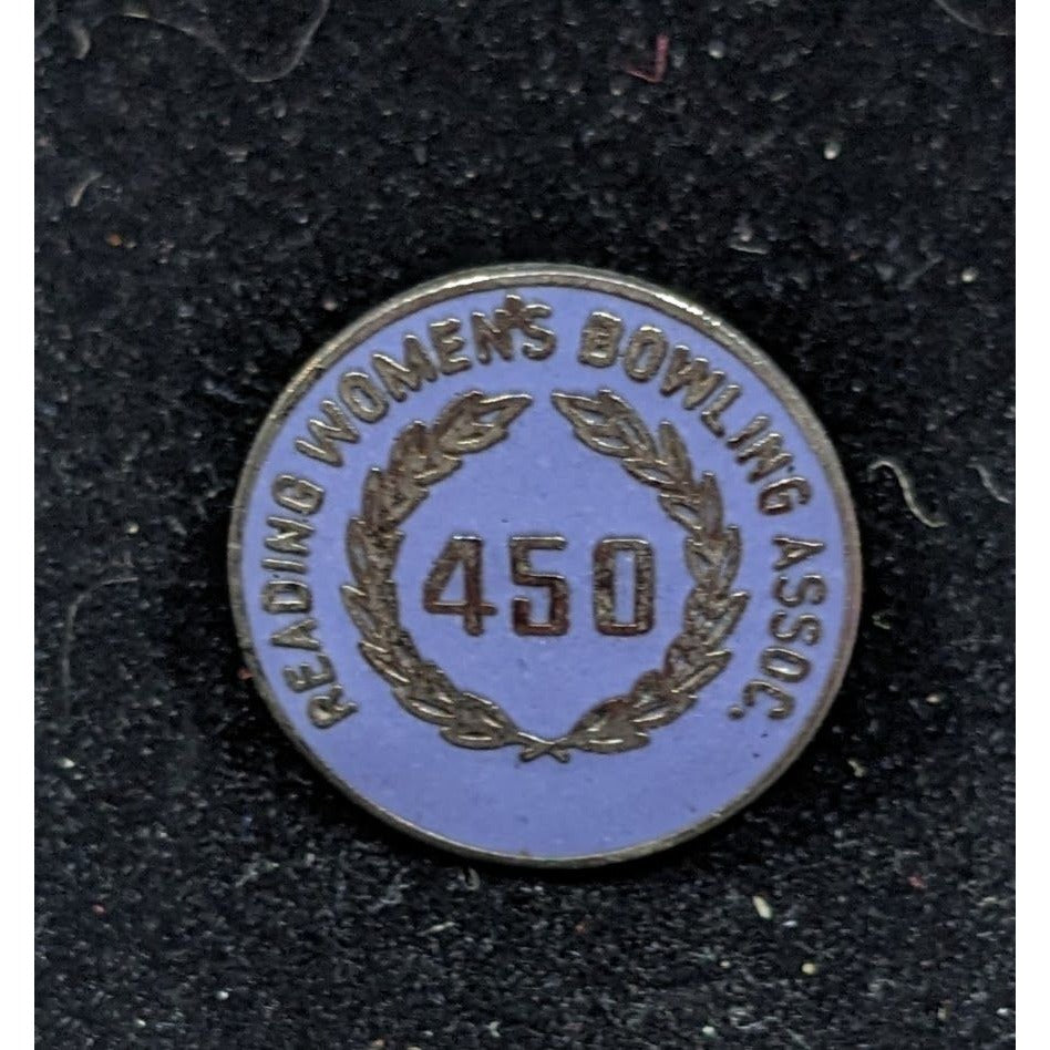 Reading Women's Bowling Assoc. 450 Periwinkle And Silver Tone Pin