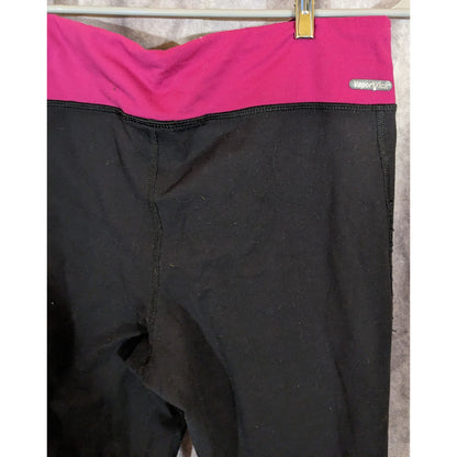 The North Face Womens Yoga Capri Pants Black & Pink Size Large VaporWick Activewear