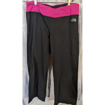 The North Face Womens Yoga Capri Pants Black & Pink Size Large VaporWick Activewear
