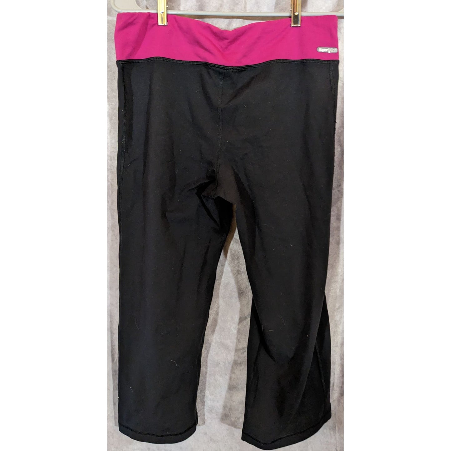 The North Face Womens Yoga Capri Pants Black & Pink Size Large VaporWick Activewear