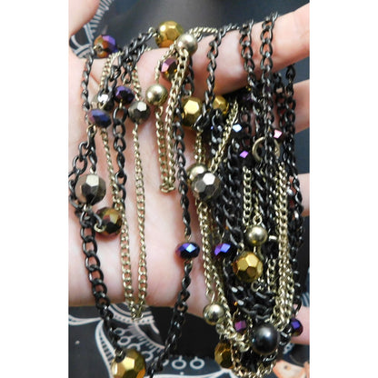 Glam Rock Cascade Celestial Layered Station Necklace