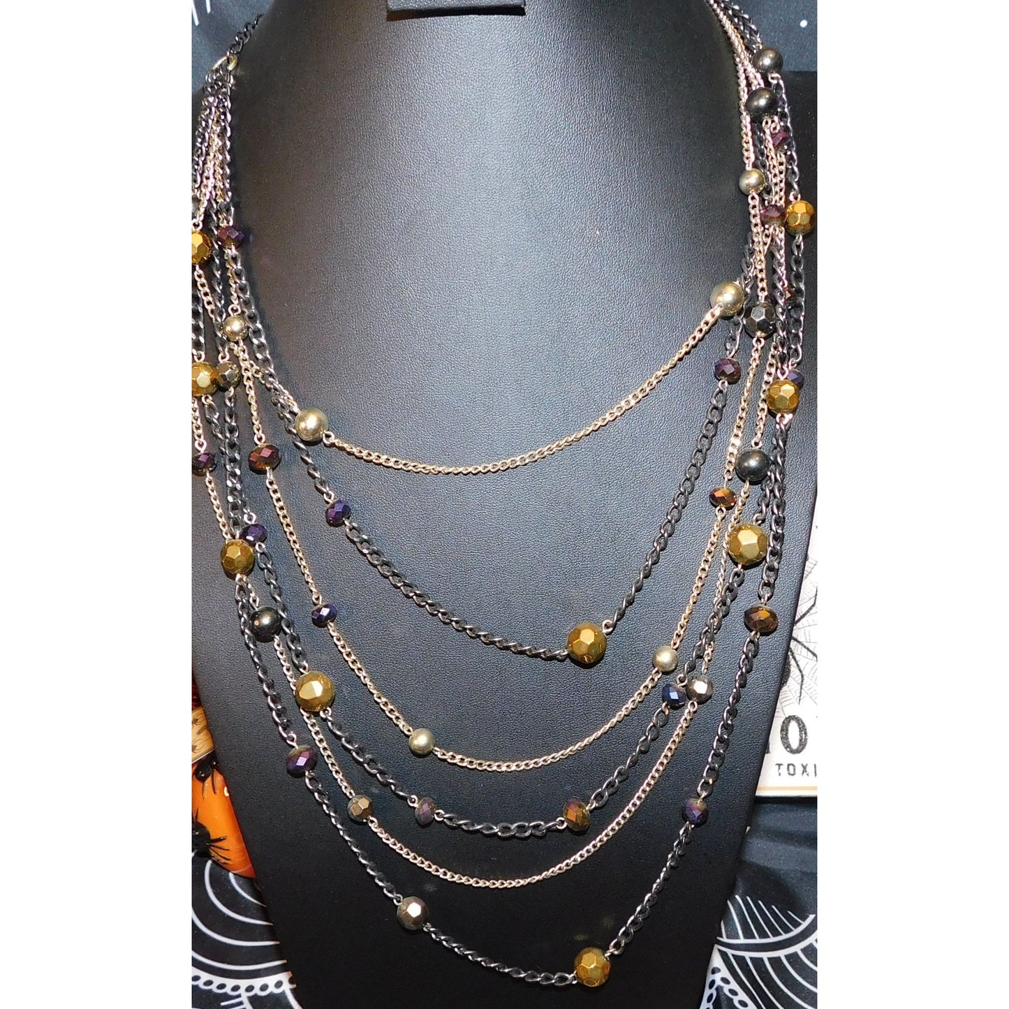 Glam Rock Cascade Celestial Layered Station Necklace
