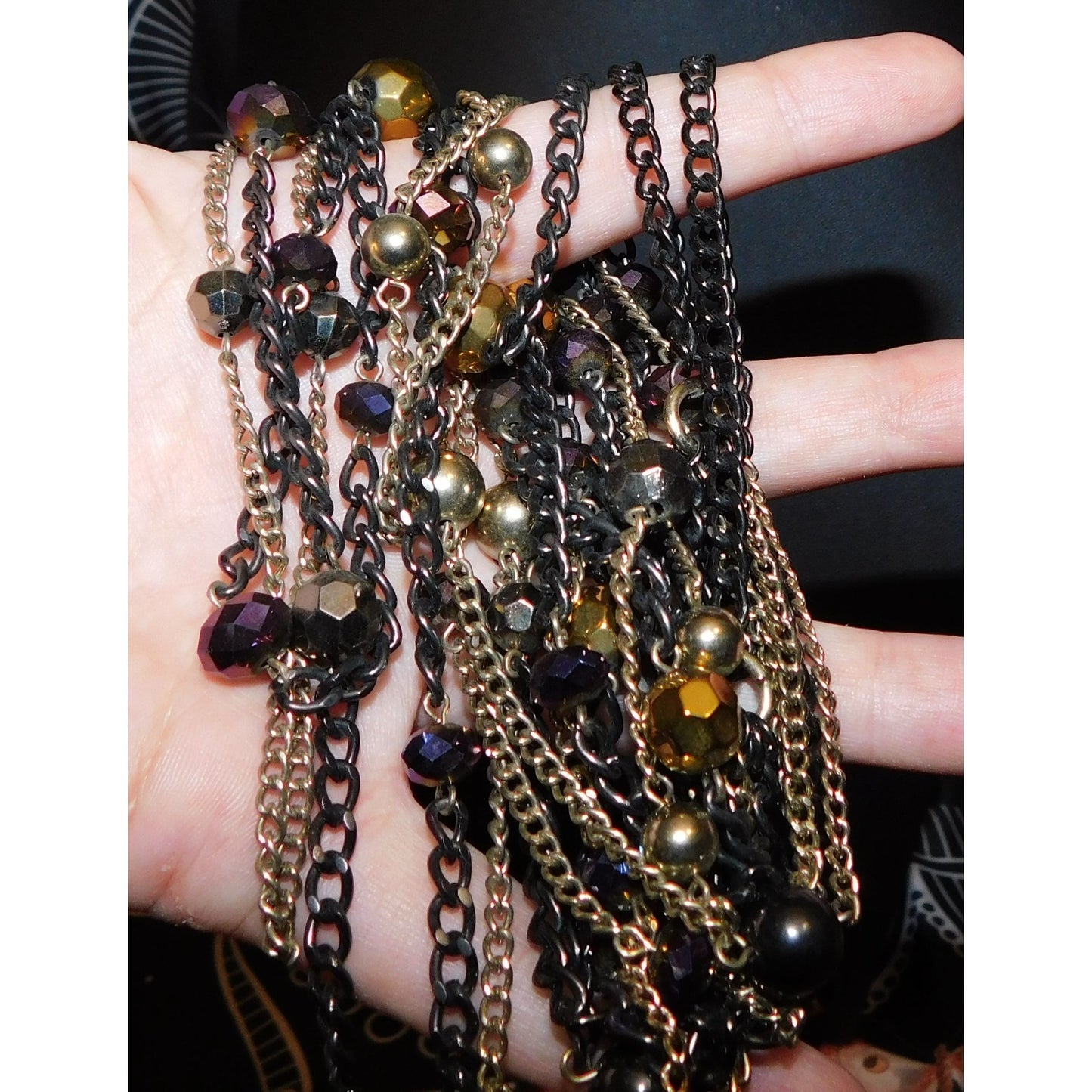 Glam Rock Cascade Celestial Layered Station Necklace
