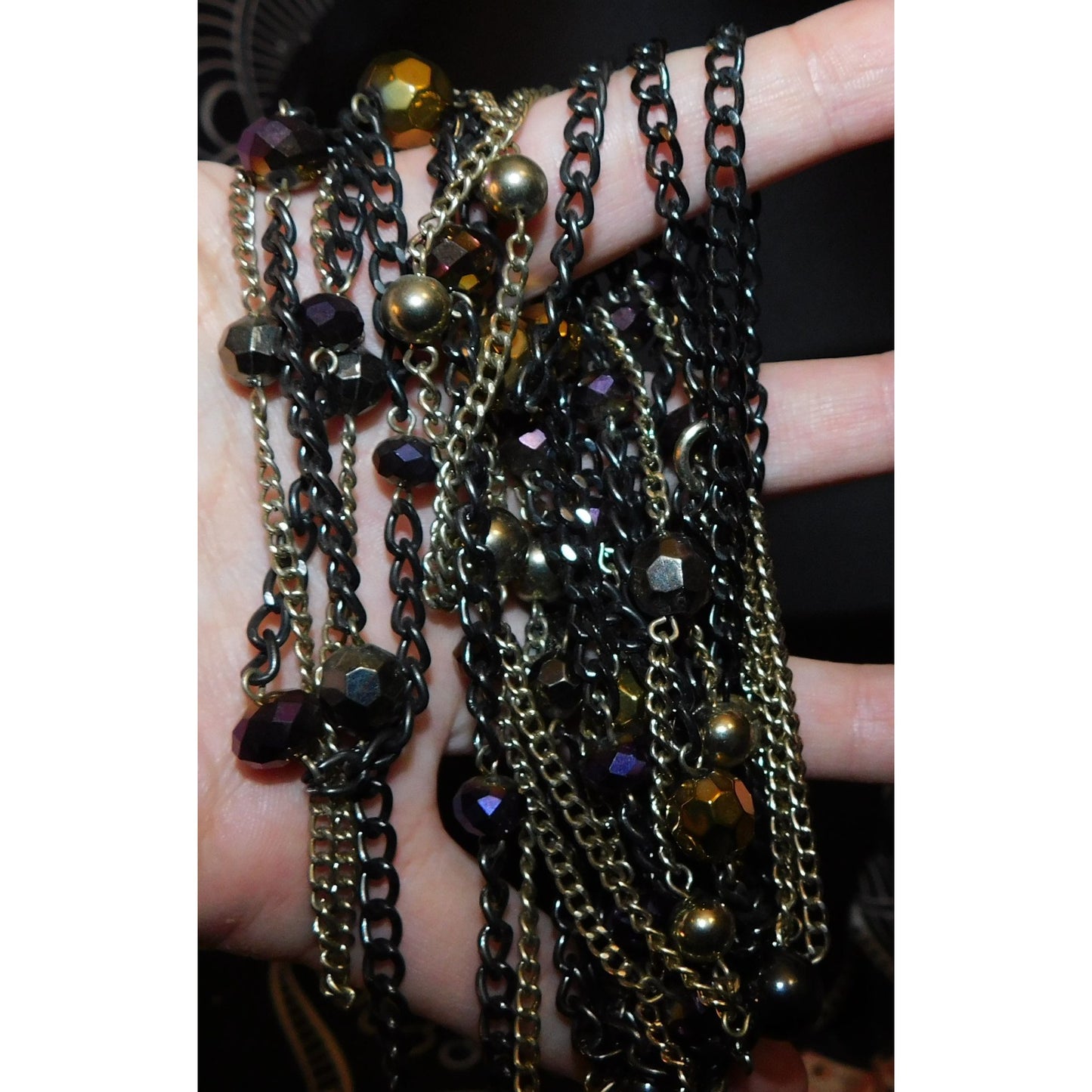 Glam Rock Cascade Celestial Layered Station Necklace