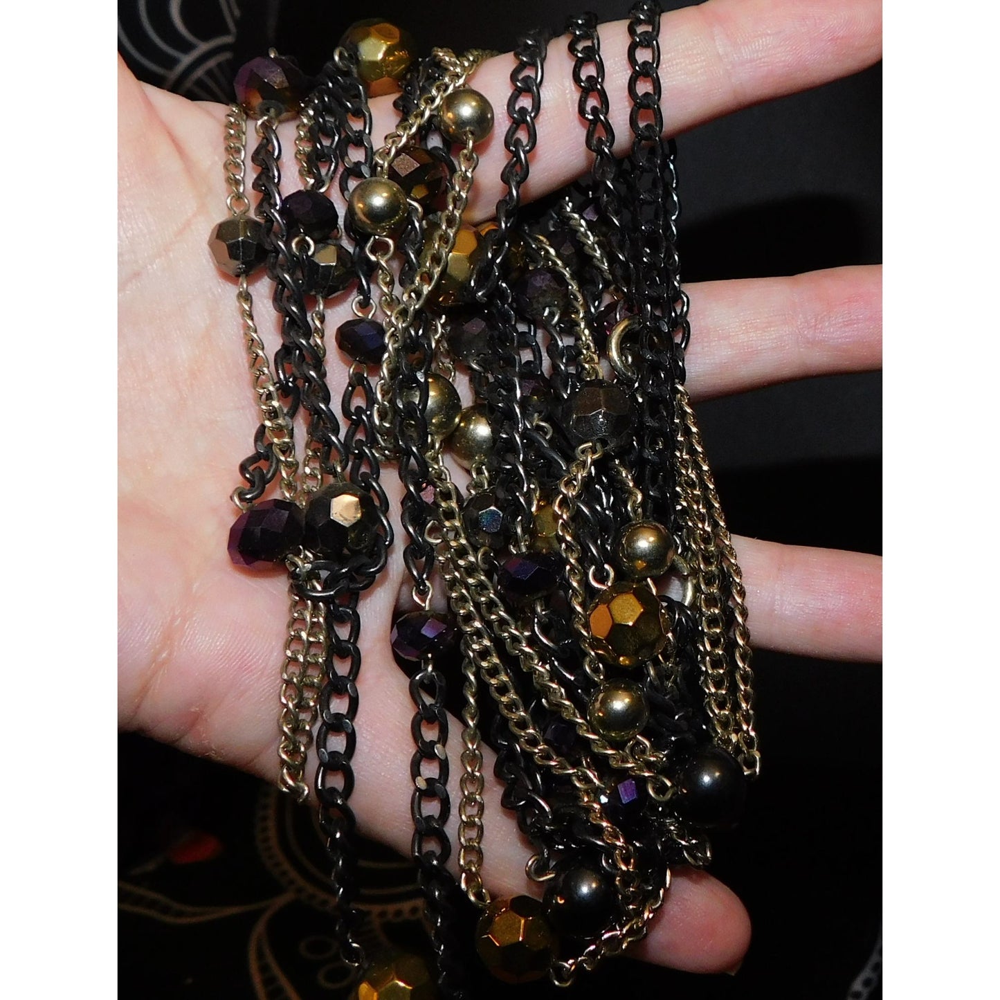 Glam Rock Cascade Celestial Layered Station Necklace