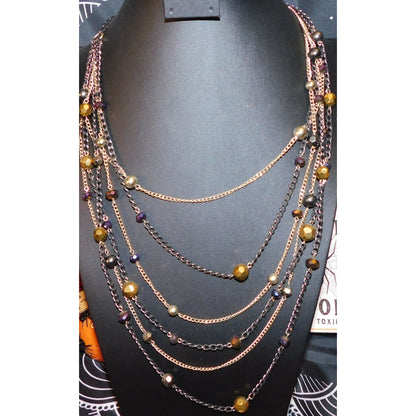Glam Rock Cascade Celestial Layered Station Necklace