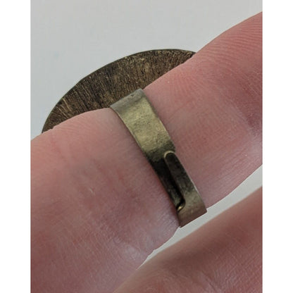 Gothic Victorian Black Cabochon Antiqued Gold Tone Ring Size 6 Adjustable
