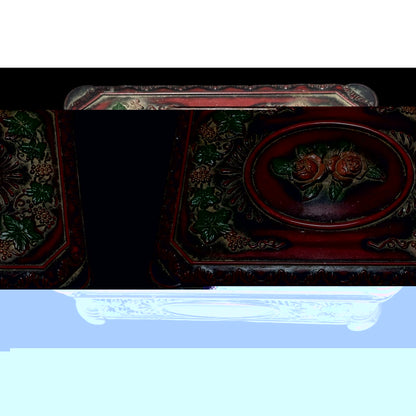 Vintage Romantic Floral Carved Trinket Jewelry Box