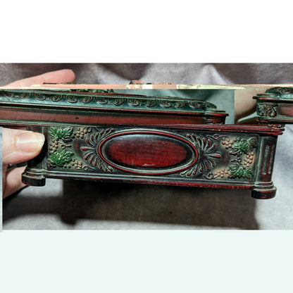 Vintage Romantic Floral Carved Trinket Jewelry Box