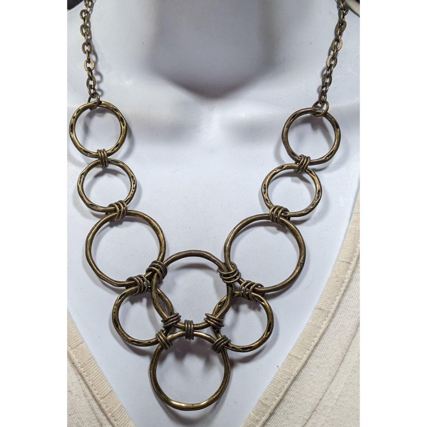 Premier Designs Madrid Brutalist Open Ring Bib Necklace