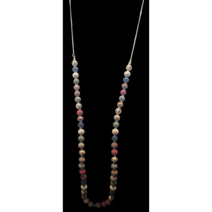 Casual Rainbow Painted Wood Beaded Necklace