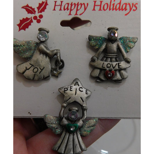 Vintage Peace Love And Joy Holiday Pins