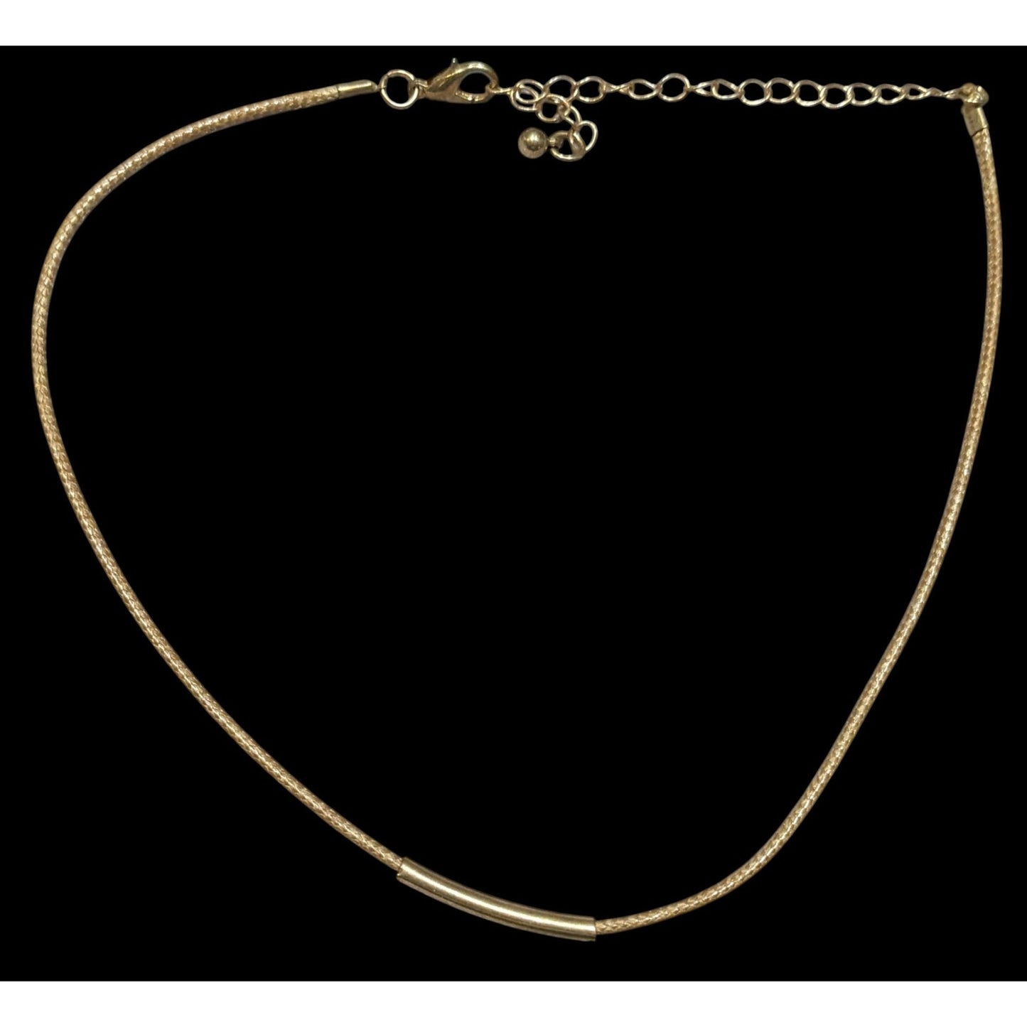 Minimalist Bohemian Copper Tube Accent On Brown Cord