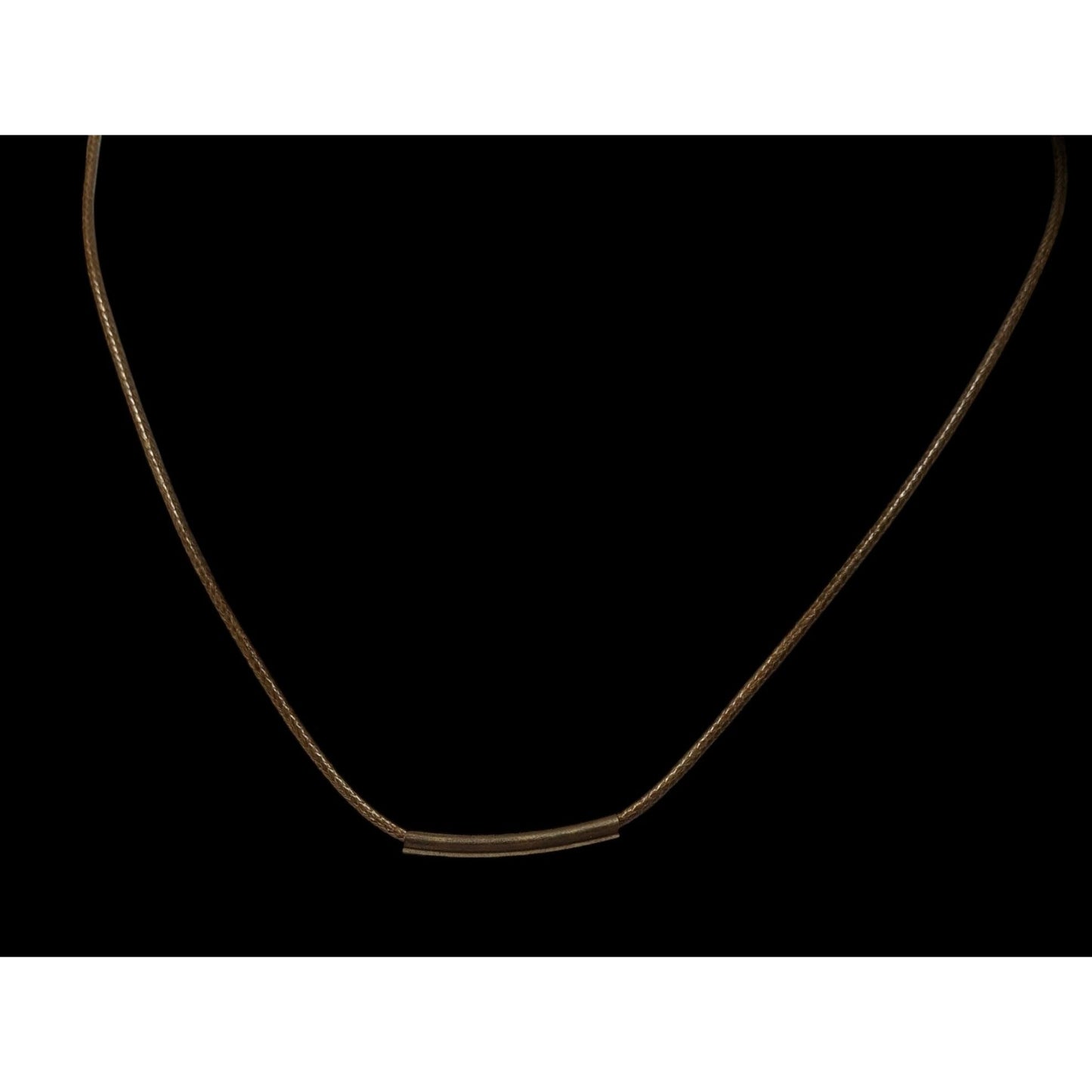 Minimalist Bohemian Copper Tube Accent On Brown Cord