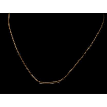 Minimalist Bohemian Copper Tube Accent On Brown Cord