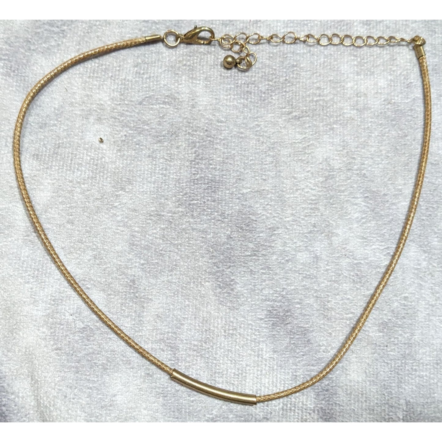 Minimalist Bohemian Copper Tube Accent On Brown Cord