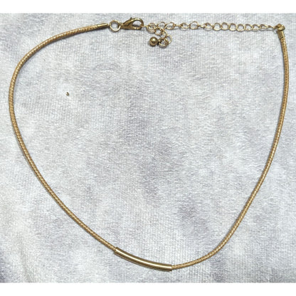 Minimalist Bohemian Copper Tube Accent On Brown Cord