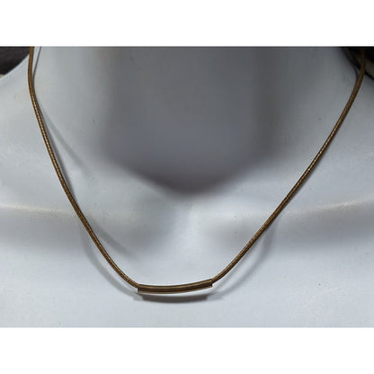 Minimalist Bohemian Copper Tube Accent On Brown Cord