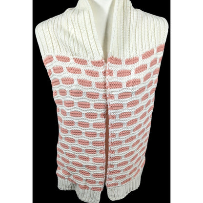 Coquette Retro Pink And White Brick Patterned Scarf