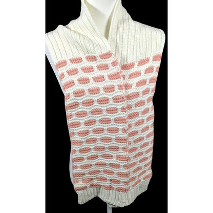 Coquette Retro Pink And White Brick Patterned Scarf