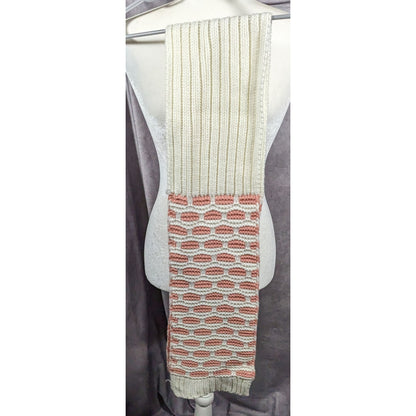 Coquette Retro Pink And White Brick Patterned Scarf