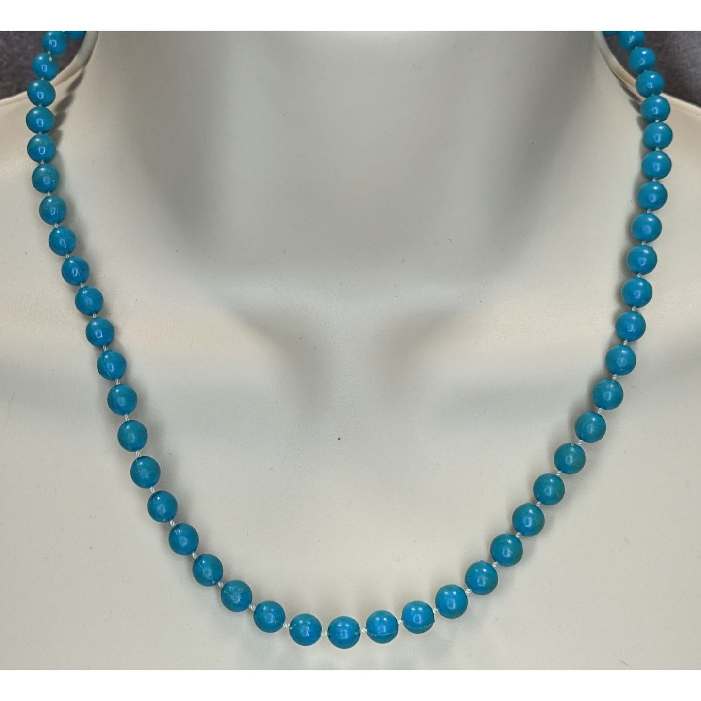 Blue Beaded Necklace Retro Casual Workwear Jewelry Minimalist Everyday Accessory