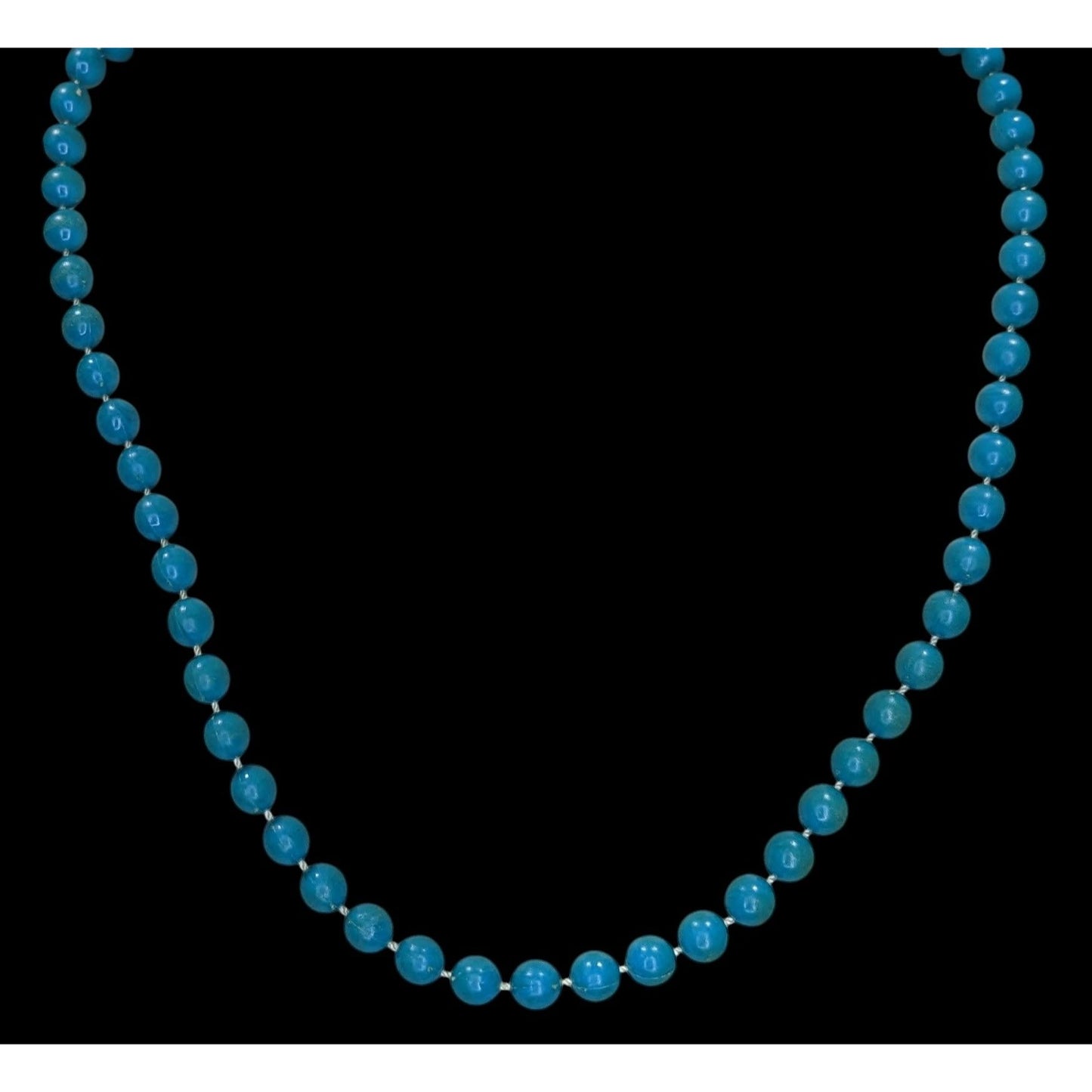 Blue Beaded Necklace Retro Casual Workwear Jewelry Minimalist Everyday Accessory