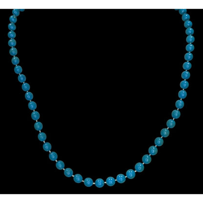 Blue Beaded Necklace Retro Casual Workwear Jewelry Minimalist Everyday Accessory