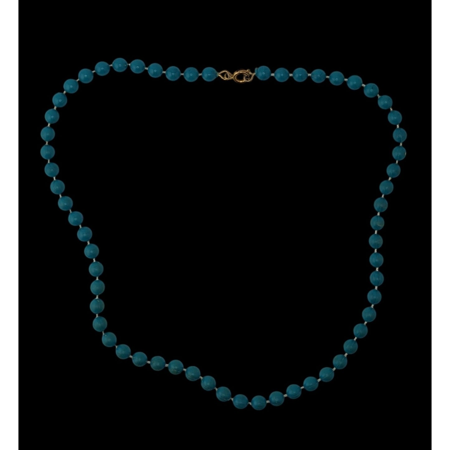 Blue Beaded Necklace Retro Casual Workwear Jewelry Minimalist Everyday Accessory