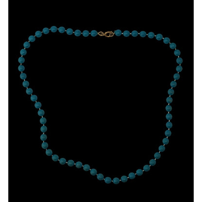Blue Beaded Necklace Retro Casual Workwear Jewelry Minimalist Everyday Accessory