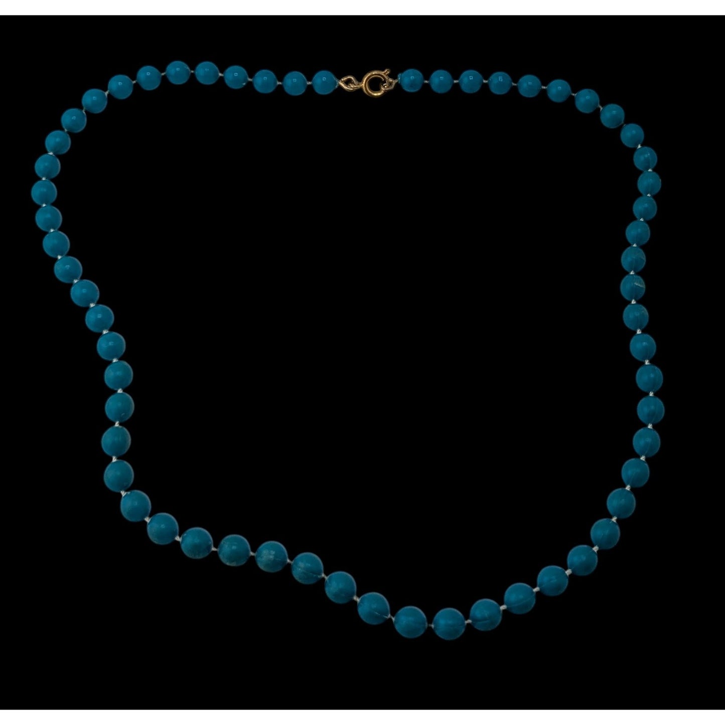 Blue Beaded Necklace Retro Casual Workwear Jewelry Minimalist Everyday Accessory