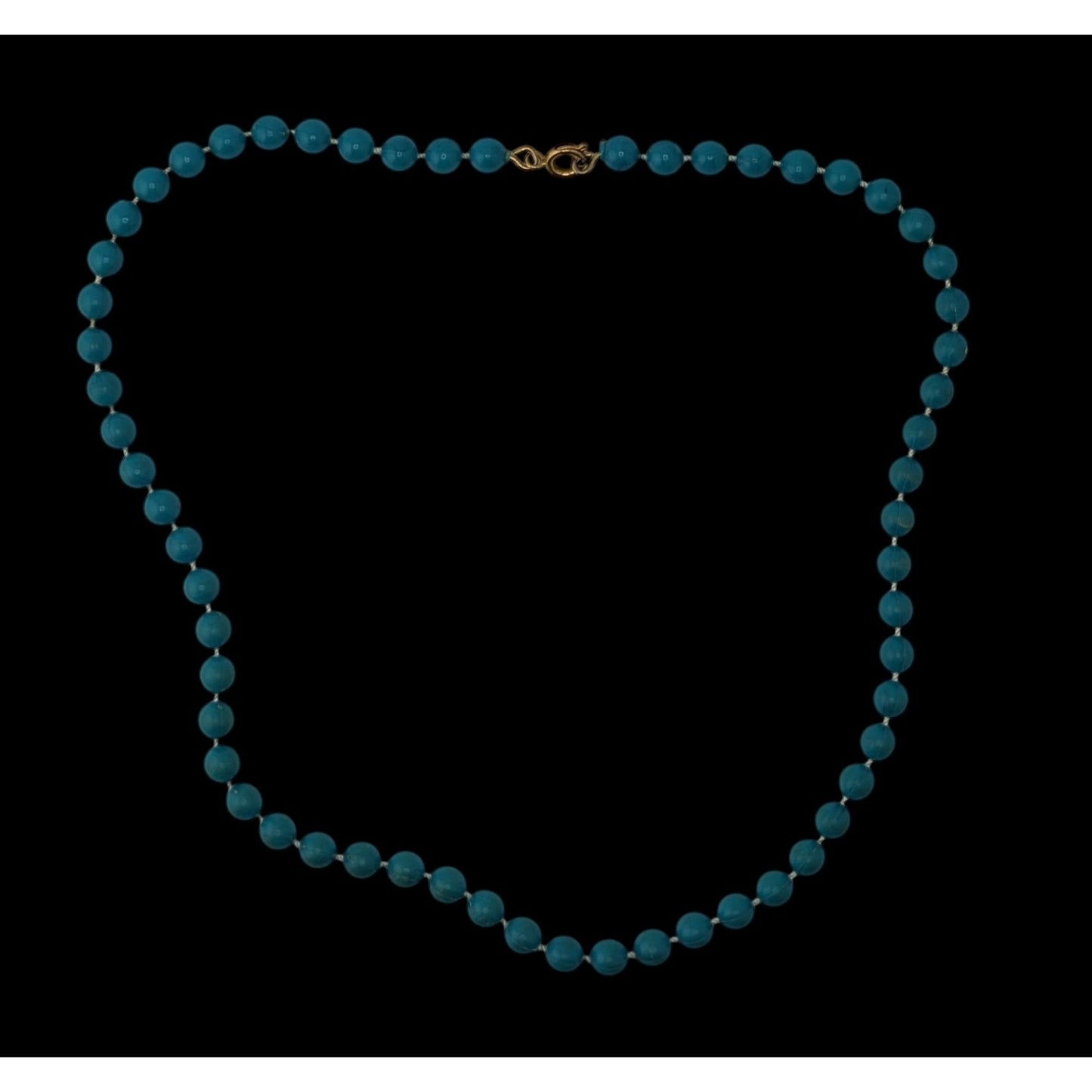 Blue Beaded Necklace Retro Casual Workwear Jewelry Minimalist Everyday Accessory